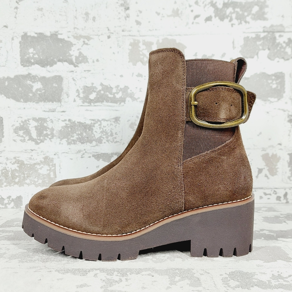 Blondo Brown Ankle Boots with Buckle